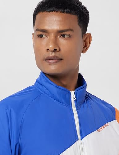 Image of The Indian Garage Co Men Regular Fit Colorblocked Wind Cheater
