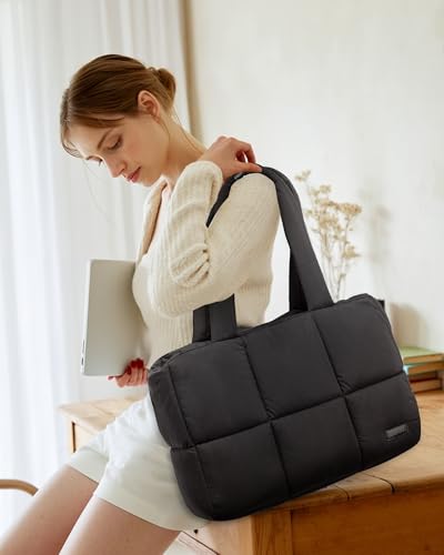 LOVEVOOK 15.6 inch Laptop Bag for Women，Briefcase Computer Bag Puffer Tote3