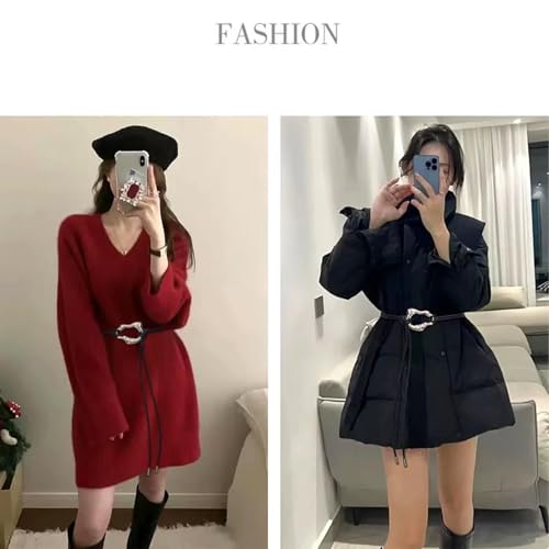 Womens Belts For Dress Leather Lanyard Black Thin Belt Fashion Silver Irregular Buckle Bandage Belt For Jeans Pants Dresses4