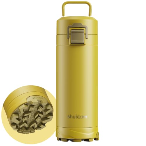 Image of Insulated water bottle with Non-Slip Shoe Sole Bottom, 19.6 Ounce Stainless Steel Water Bottle for Hot and Cold Drinks, Perfect for Gym, Hiking, Travel, Heat /Cold Retention, for Camping & Gym.
