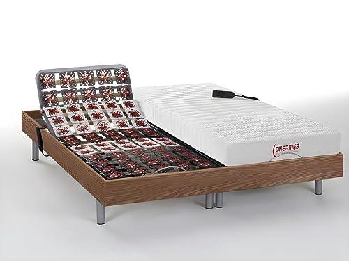 Vente-unique - Cama Eléctrica Relajación Todo Colchón Colchón Hogar Látex - 2 x 70 x 190 cm - Natural Claro - Éter de DREAMEA