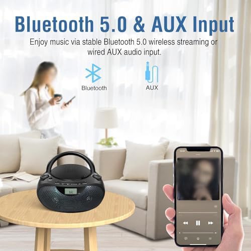 Reproductor de CD portátil con dos altavoces integrados 4
