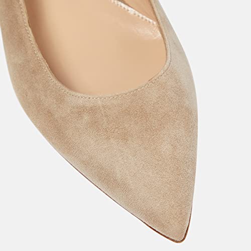LEHOOR Women Comfortable Ballet Flats Shoes Pointed Closed Toe Slip On Suede Flats Pointy Toe Flat Heel Dress Shoes Spring Comfort Velvet Loafer Flats Casual Club Driver Dress Flats Classic 4-11 M US3