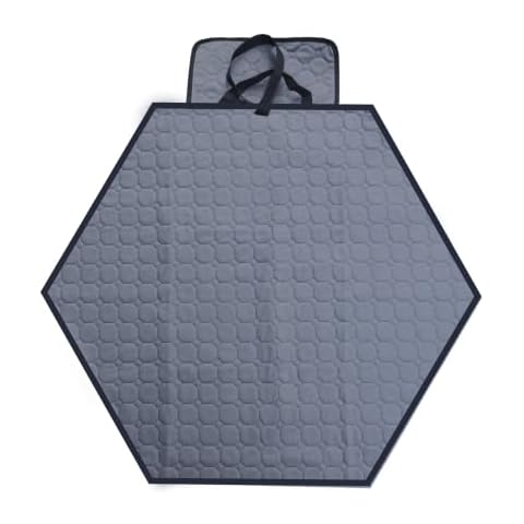 Hexagon Washable Pad for Playpen, Reusable Waterproof Liner for Bunny Cage, Guinea Pig Pens, Whelping Box Mat Protect Floor, Machine Wash Cover