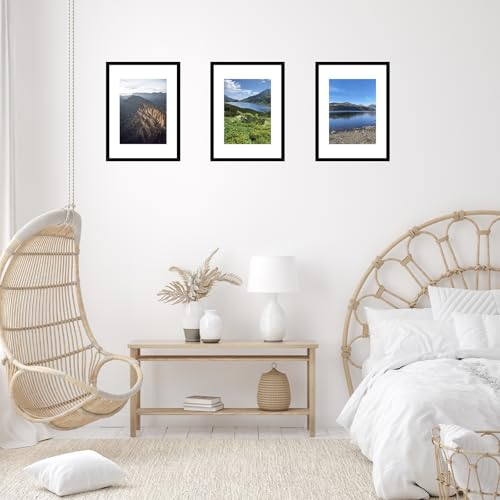 Image of JCJMY 11.7x16.5 A3 Picture Frame Black with 8.3x11.7 A4 Mat, Display Photo 8.3x11.7 with Mat or 11.7 x 16.5 Without Mat, Wall Hanging Large Frame with Plexiglass, Black