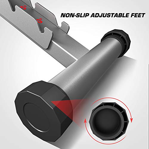 pelpo Weight Bench for Full Body Workout, Adjustable Strength Training Bench Press in Home Gym, Fast Folding Roman Chair Holds up to 330LBS, Gray