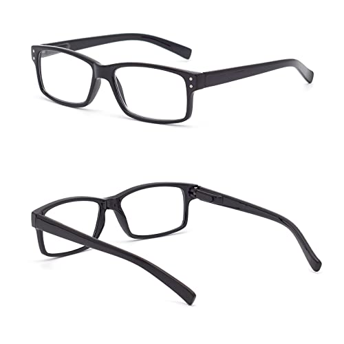 Highlike 5-Pack Blue Light Blocking Reading Glasses For Men Women Spring Hinge Readers Glasses Computer Eyeglasses, 5 Black 1.5 X #TOP6