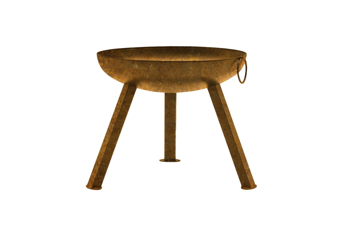 Bombe Feuerbecken aus Cortenstahl – Kompakte Feuerschale Ø 48 cm – Rostoptik mit Patina – Outdoor Feuerstelle für Garten, Terrasse & Camping – Wetterfest, mobil & stilvoll