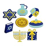 Sewroro 8 Piezas De Dibujos Animados De Hanukkah Decoración Para Mochilas Parches Termoadhesivos Para Hanukkah Apliques Bordados Para Ropa Apliques Bordados Parches