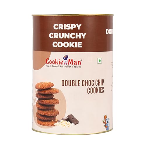 CookieMan Double Choco Chip Loaded Cookies – 200g | White & Dark Choco Chips in Chewy Cookies, Perfect for Chocolate Lovers & Snacking | Made with Premium Chocolate