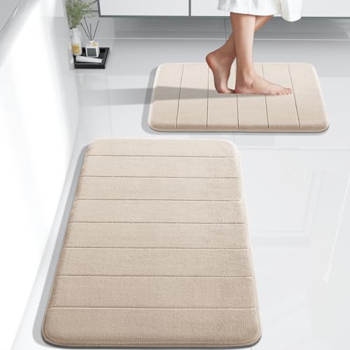 Yimobra Badematten-Sets, Memory-Schaum, 43.2 x 61 cm + 111 x 61 cm für Badezimmerteppiche,...