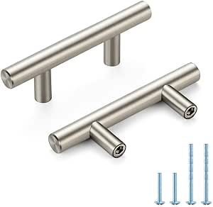 HOME EDIT Brushed Nickel Cabinet Handles 2-1/2 Inch Hole Spacing ...