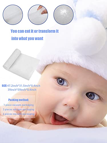 Shappy Christmas Fake Snow Decor Indoor Cotton Artificial Snow Blanket Roll Cotton Christmas White Snow Cotton Fluffy For Christmas Winter Holiday Indoor Decoration (6 Pieces,31.5 X 57.1 Inches) #TOP2