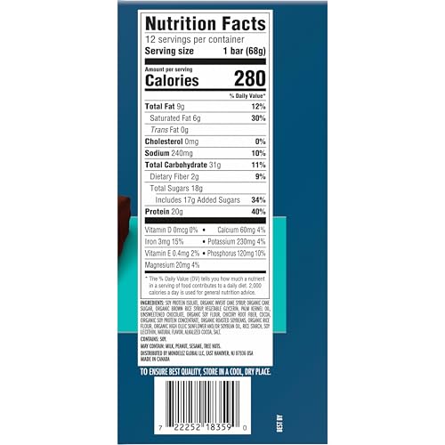 CLIF BUILDERS Protein Bars - Chocolate Mint Flavor - 20g Plant Based Protein - Gluten Free - Non-GMO - Low Glycemic - No Artificial Sweeteners - Value Pack, 2.4 oz. (12 Count)