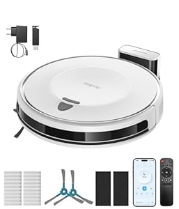 Redkey E6 Saugroboter mit 7000 Pa Saugkraft, Dynamische Navigation, Bis zu 170 Min Laufzeit, Roboterstaubsauger mit Ladestation, Fernbedienung und APP, Ideal für Tierhaare,Teppich,Hartboden