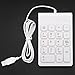 Pasuihcay Mini USB Wired Numeric Keypad Numpad 18 Keys Digital Keyboard for Accounting Teller Laptop Android Notebook Tablets PC (White)
