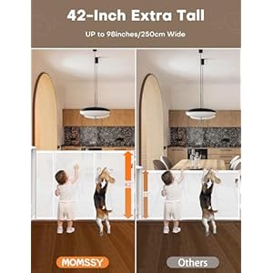 42-Tall-98-Extra-Wide-Retractable-Baby-Gates-for-Large-Openings-Momssy-Child-Safety-Mesh-Gate-Long-Dog-Gate-for-IndoorOutdoor-Stairs-Hallways-Deck-Patio-Garage-DoorWhite - Cucciolini Doodles   42-Tall-98-Extra-Wide-Retractable-Baby-Gates-for-Large-Openings-Momssy-Child-Safety-Mesh-Gate-Long-Dog-Gate-for-IndoorOutdoor-Stairs-Hallways-Deck-Patio-Garage-DoorWhite