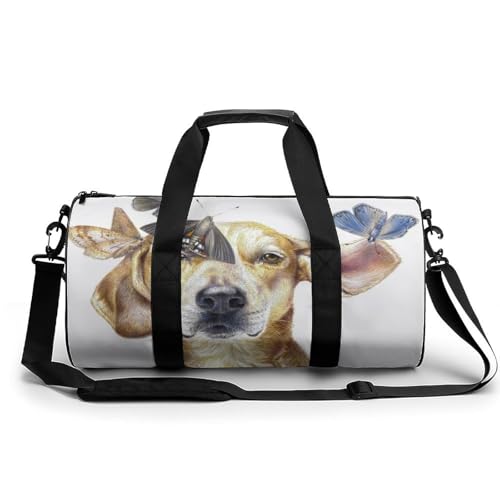 Sac de sport papillons colorés pour chiens et voyage duffel bag 45x23x23cm