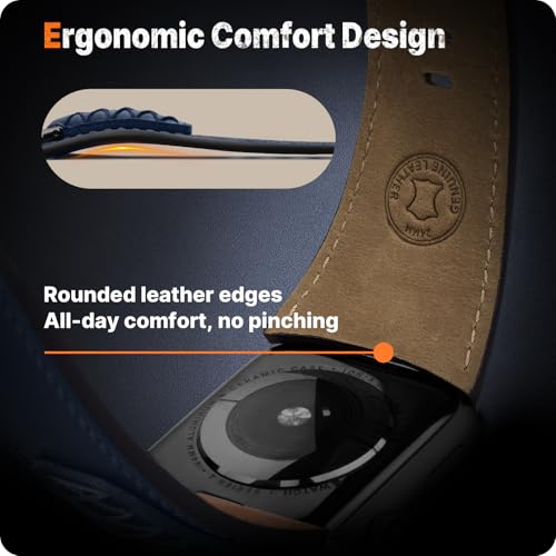 Image of Fullmosa Top Grain Vintage Leather Strap Compatible for Apple Watch | Ultra3 /2 /1 49mm 46mm 45mm 44mm 42mm (NO WATCH) Premium Leather Band for iWatch SE3 /2 /1 series 11 10 9 8 7 6 5 4 3 2 1 Men