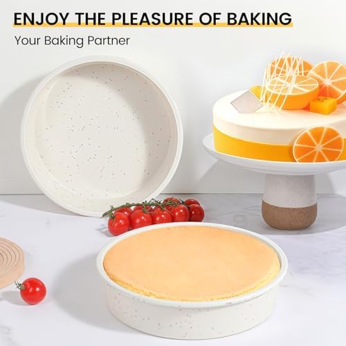 Vinino 6 Inch Silicone Round Cake Pan with Metal Reinforced Frame Set of 2, Nonstick Silicone Springform Pan for Baking Suitable for Making Layers, Cheese & Chocolate Cakes - Thumbnail 4