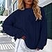 Sweaters for Women Trendy Women's Pullover Sweater Oversized Knit Chunky Round Neck Women's Fashion Hoodies & Sweatshirts (Blue, L)