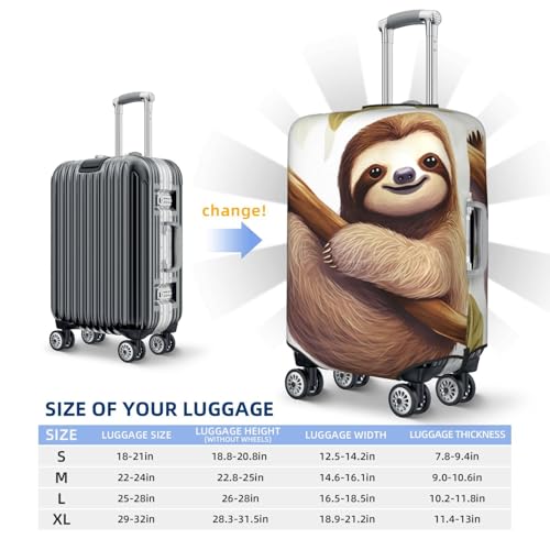 Luggage Cover Washable Elastic Suitcase Covers Sloth Pictures Travel Baggage Cover Fashion Anti-scratch Suitcase Protector Decoraitve Covers Fits 18-32 Inch Luggages Large2
