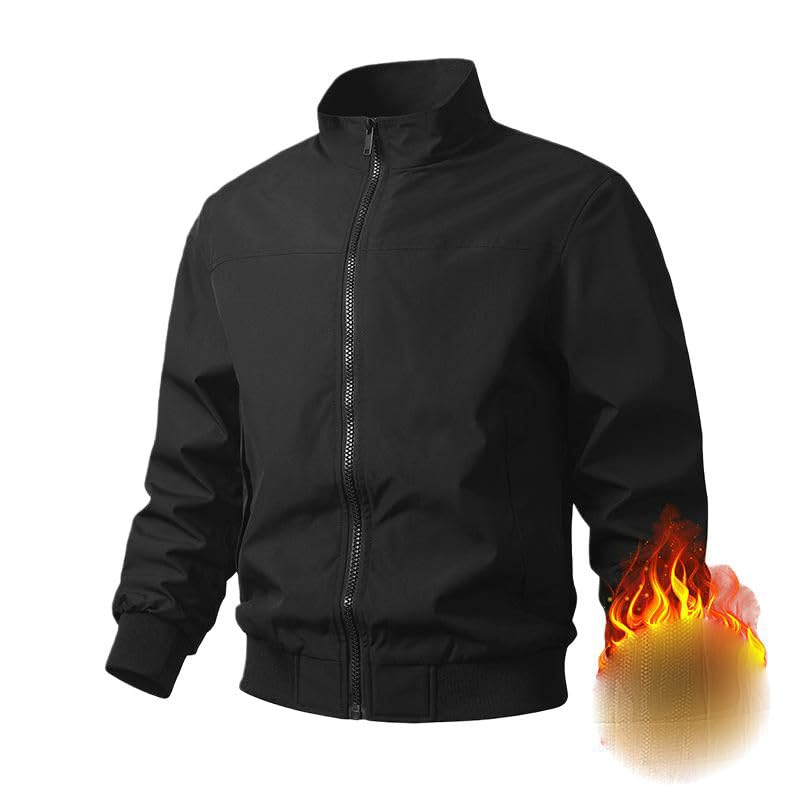 Chaqueta bomber para hombre con cuello alto y acabados de ropa de trabajo clásica 7