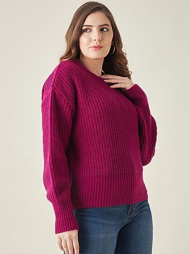 Image of Modeve Solid Round Neck Casual Women Sweater||Winterwear||