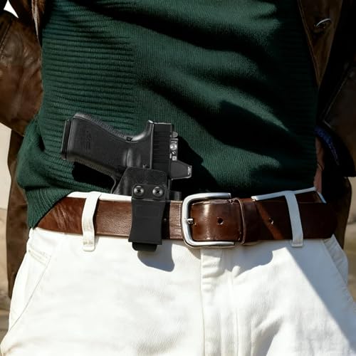 Kydex Holster Fit Glock 19 19X 23 32 45 w/TLR1-Optic Cut IWB Holster for G19 G19X G23 G32 G45 with Streamlight TLR-1/TLR-1 HL/TLR-1 HL-X, Adj. Cant,Adj. Retention, Fit 1.5 & 1.75\'\' Wide Belt