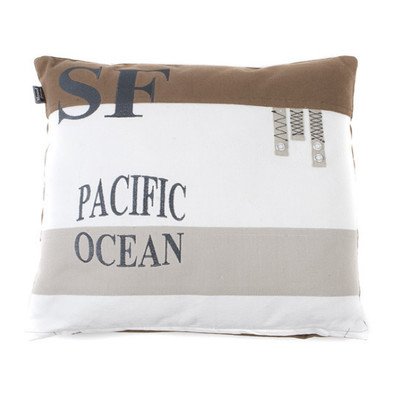 Mood collection Coussin Standard imprimé océan Pacifique 50 x 50 cm, Polyester, Marron, Taille Unique