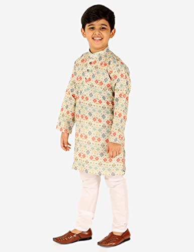 Image of Pro-Ethic Style Developer Boy's Cotton Embellished Kurta Pajama for Baby Kids Ethnic Wear (S-166)