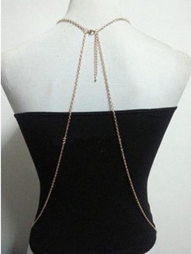 Coromose Newest Gold Bikini Beach Crossover Necklace Waist Belt Belly Unibody Body Chain