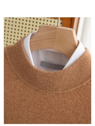 Disimlarl Men Wool Blend Pullover Mock Neck Sweater Warm Solid Jumpers Business Knit Sweater3