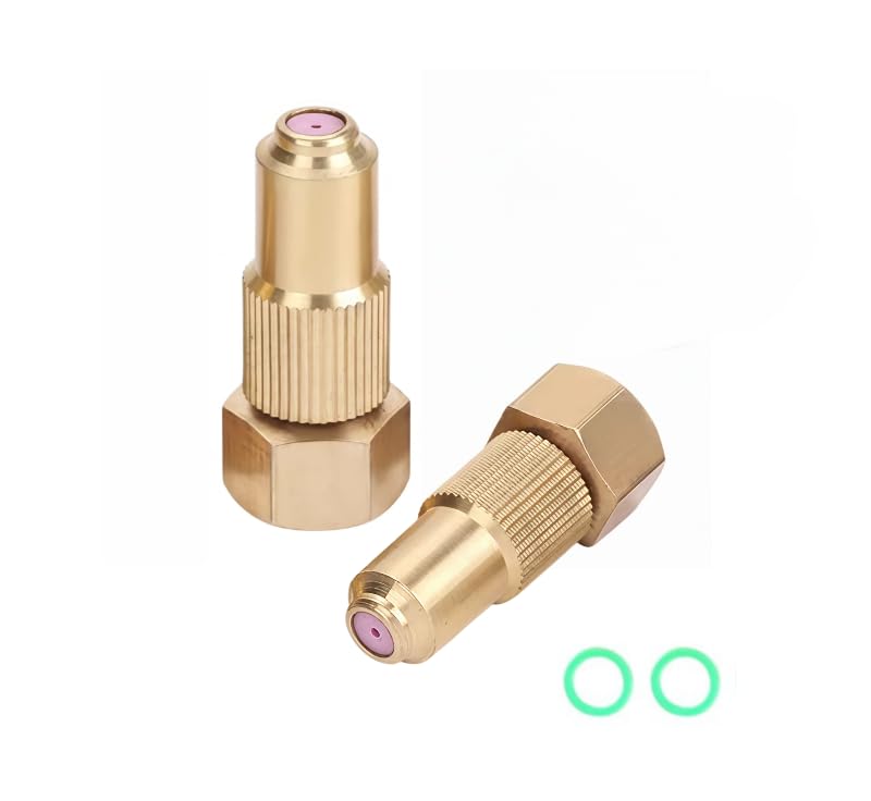 Aimela Brass Spray Nozzle Tips 2 Pack Ceramic Adjustable Mist and Stream Modes Compatible with Backpack and Garden Sprayers Heavy-Duty Replacement for Lawn and Farm