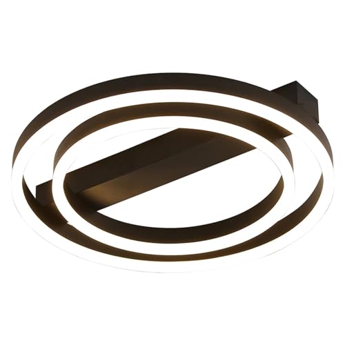 Lustre lumineux LED rond noir pour créer une ambiance cosy au salon