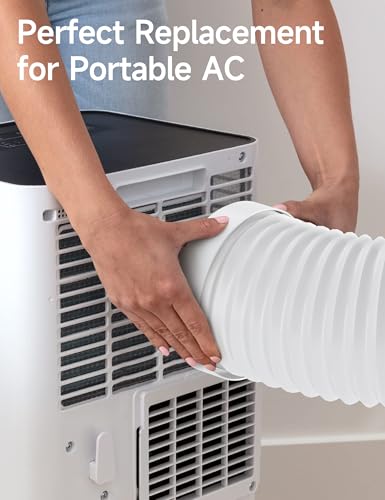 Image of Flexible Portable Air Conditioner Hose Kit, 5.9'' Diameter Counterclockwise AC Exhaust Hose Length to 80 inch with Adapter, Portable AC Vent Hose for Portable Air Conditioner