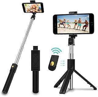 SYOSIN Selfie Stick, 3 in 1 Extendable Selfie Stick Tripod with Detachable Bluetooth