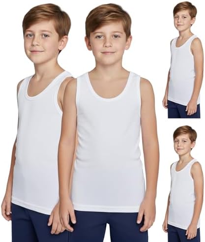 Lux Cozi Boy's 100% Cotton Round Neck Sleeveless Color Vest | Vest for Boys | Color and Print May Very | Pack of 7