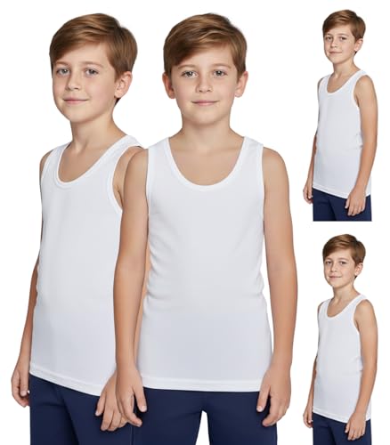 Image of Lux Cozi Kids Boy's Regular Fit Top | 100% Cotton| Skin Friendly | Lightweight | Sleeveless Design | Pack of 4