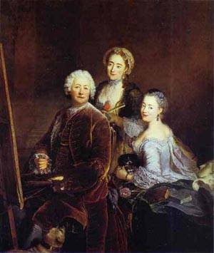 Peinture à l'huile Antoine Pesne 1754 : tableau de maître reproduction d'art sur toile 50x60cm