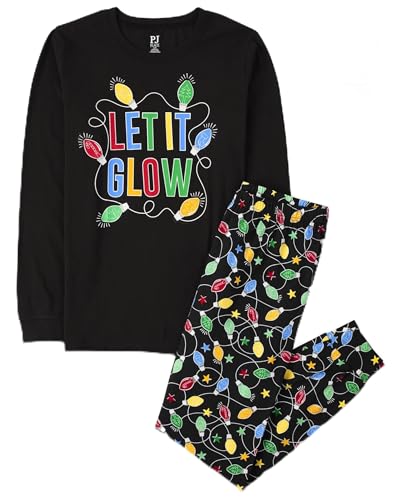 The Children's Place baby girls Family Matching Christmas Holiday Sets, Snug Fit 100% Cotton, Adult, Big Kid, Toddler, Pajama Set, Let It Glow, Small US