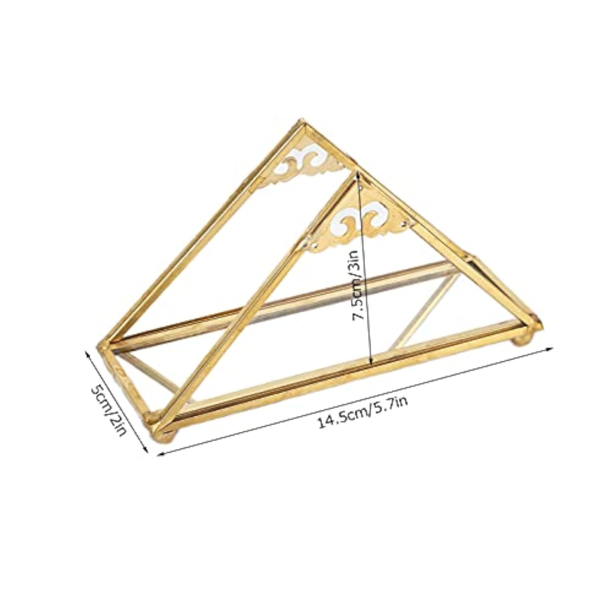 Modern Mirror Jewelry Plate with Triangular Pyramid Shape