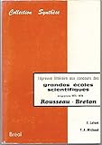  L\'épreuve littéraire aux concours des grandes écoles scientifiques, Rousseau - Breton - Programme 1975-1976