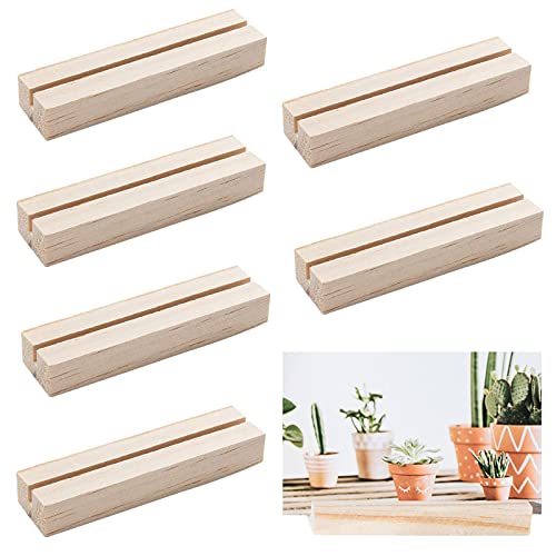 OLYCRAFT 20pcs Wood Place Card Holders Wood Sign Holders Table Number Stand Table Number Holders for Wedding Party Events Decoration Double Side Display Mini Blackboard