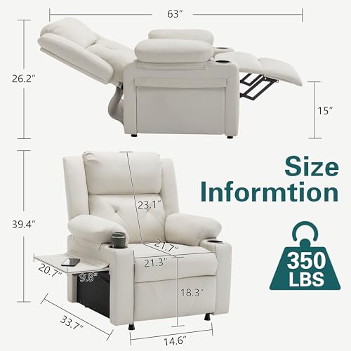 Sillón reclinable con calefacción verde menta miniatura 2