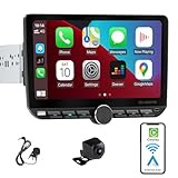 Alondy Autoradio 1Din mit drehbar Bildschirm(10.1"), Kompatibel mit [Wireless] Apple CarPlay/Android Auto Bluetooth USB Typ-C Rückfahrkamera AM/FM/RDS Radio