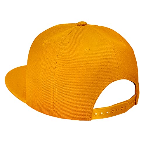 Image of Classic Snapback Hat Cap Hip Hop Style Flat Bill Blank Solid Color Adjustable Size