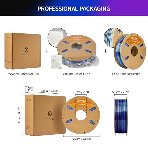 Image of ERYONE Silk Twist Rainbow 3D Printer PLA Filament 1.75 + /-0.03mm, Shiny Multicolor Filament PLA 1KG(2.2LBS), Obsidian (Black Blue Purple)