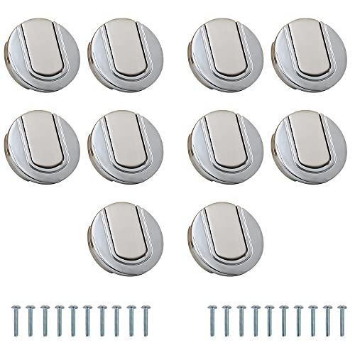 VOLO Cabinet Knob/Drawer Cabinet Knobs/Wardrobe Door Knobs/Cupboard Drawer Pull Handle/Kitchen Drawer Knob/Pulls (Kadi-28) (Satin Silver, 10)