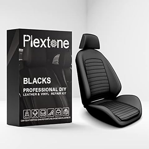 Plextone DIY For Small Leather Repair and Vinyl Repair Kit - Patch Leather and Vinyl with Ease for Car Seats, Shoes, Couches, Repair and More. (black) Cover